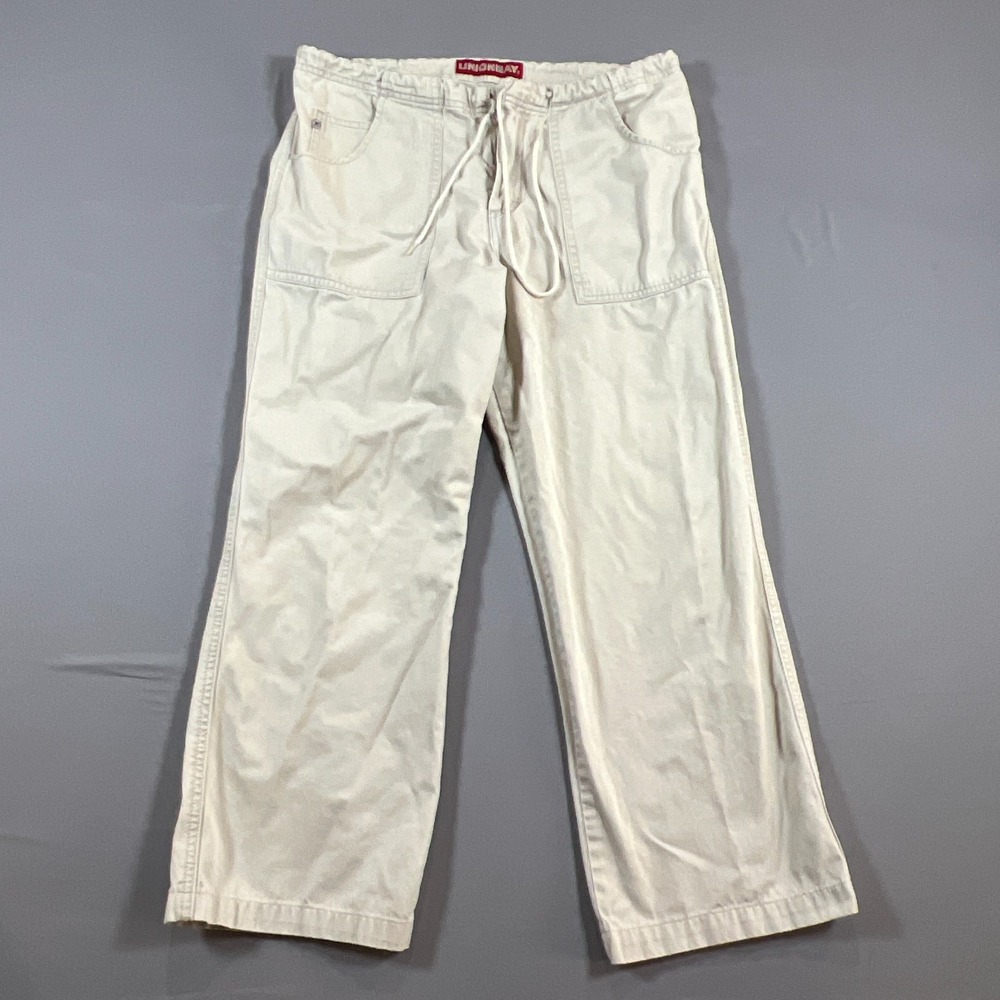 Unionbay Bryce Twill Barrel Leg Pants Junior's 3 Beige Cotton Drawstring Waist